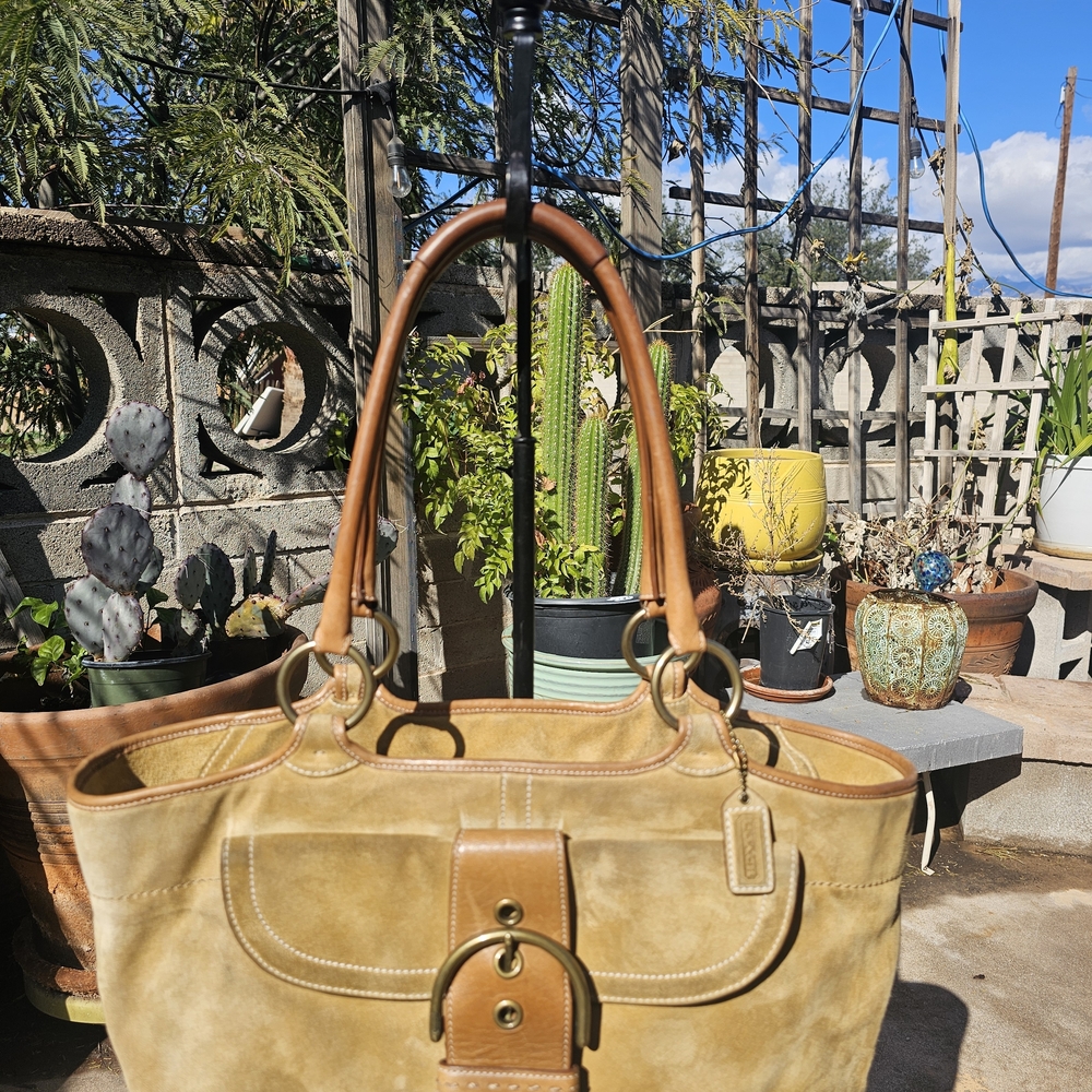 Coach Tan Suede Tote Bag-Large